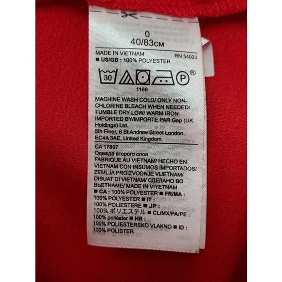 ❤️ BANANA REPUBLIC Ruffle 3/4 Sleeves Classy Shift Red Dress SIZE 0 - Picture 11 of 15